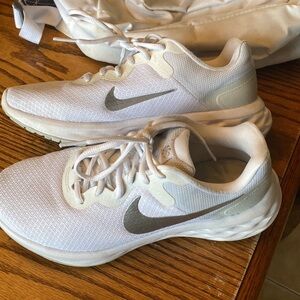Nike White and Gray Shoes